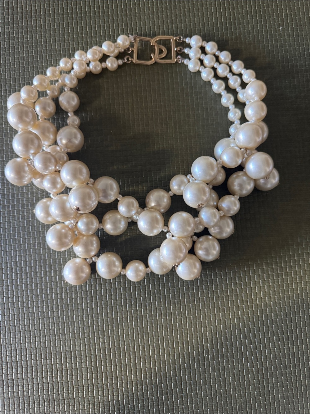 White Pearl Multi-Strand Statement Necklace